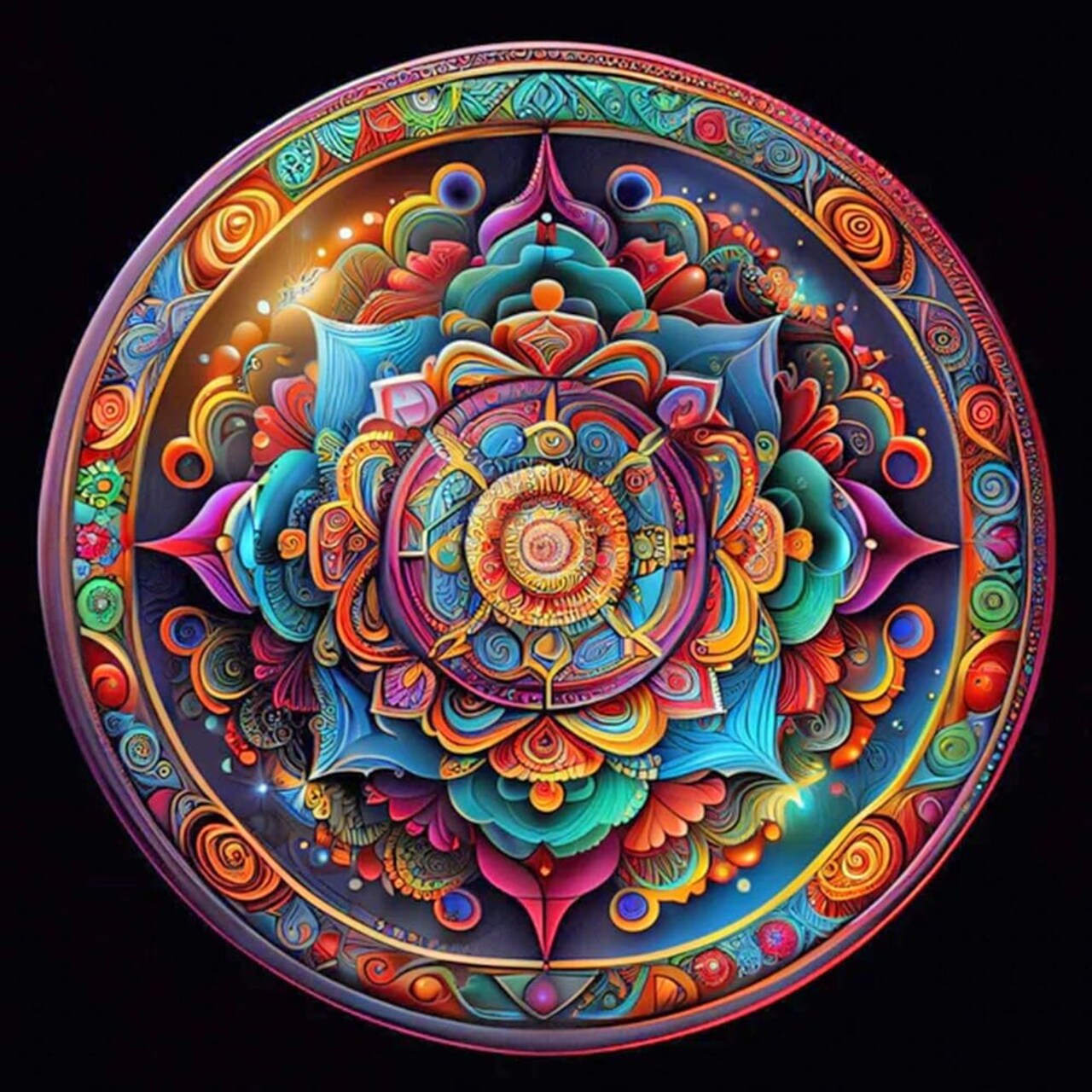 Mandala Diamond Painting Kit for Adults – 5D DIY Round Full Drill Diamond Art for Beginners, 12×12 Inch Wall Decor & Gift